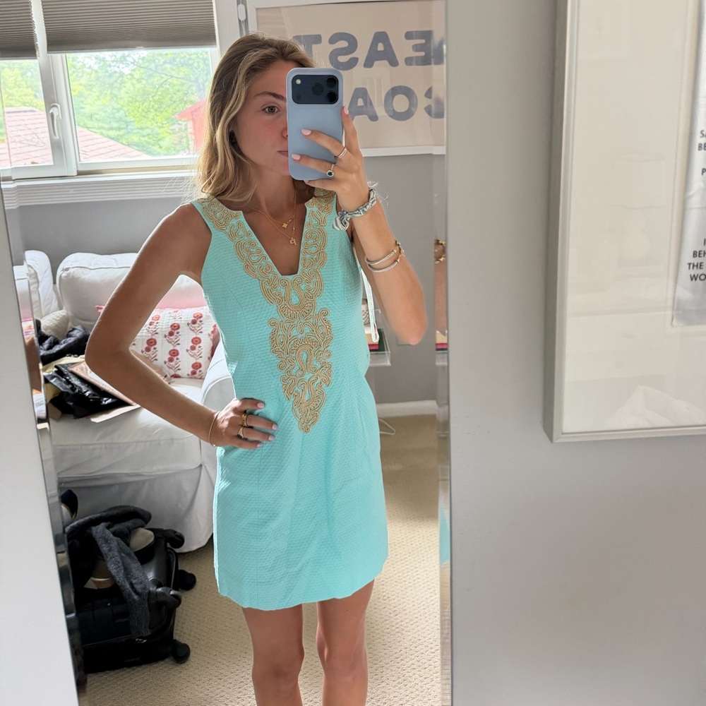 Lilly Pulitzer Aqua/Turquoise Dress with Pink Label